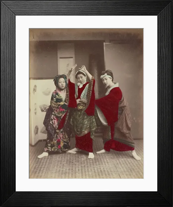 Framed Print : Dancing Party, 1870s-1890s. Creator: Kusakabe Kimbei Framed Print : Dancing Party, 1870s-1890s. Creator: Kusakabe Kimbei