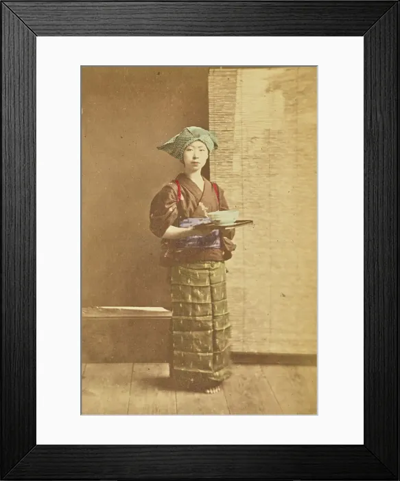 Framed Print : Mousmee in Country Teahouse, 1897. Creator: Ogawa Kazumasa Framed Print : Mousmee in Country Teahouse, 1897. Creator: Ogawa Kazumasa
