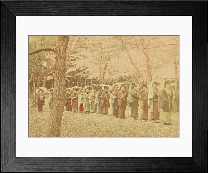 Framed Print : School Girls Out for a Walk in Ueno Park, Tokyo, 1897. Creator: Ogawa Kazumasa Framed Print : School Girls Out for a Walk in Ueno Park, Tokyo, 1897. Creator: Ogawa Kazumasa