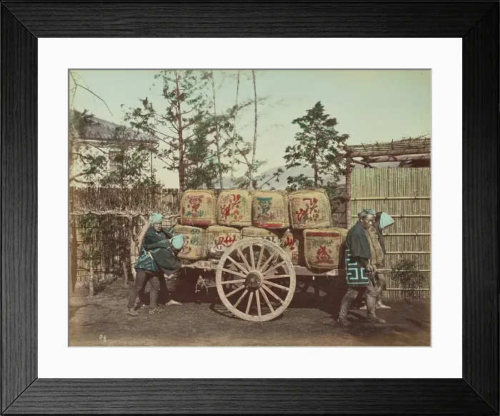 Framed Print : Freight cart, 1870s-1890s. Creator: Kusakabe Kimbei
