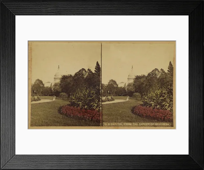 Framed Print : U.S. Capitol, From the Garden of Congress. about 1870. Creator: W. M. Chase Framed Print : U.S. Capitol, From the Garden of Congress. about 1870. Creator: W. M. Chase