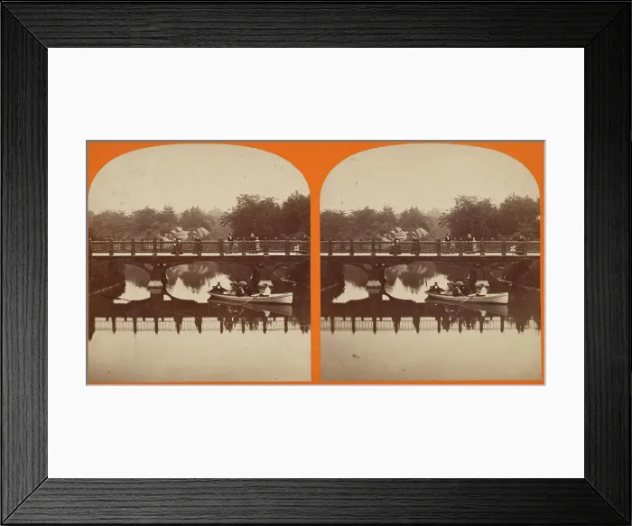Framed Print : Balcony Bridge, Central Park, New York City, about 1875. Creator: W. M. Chase