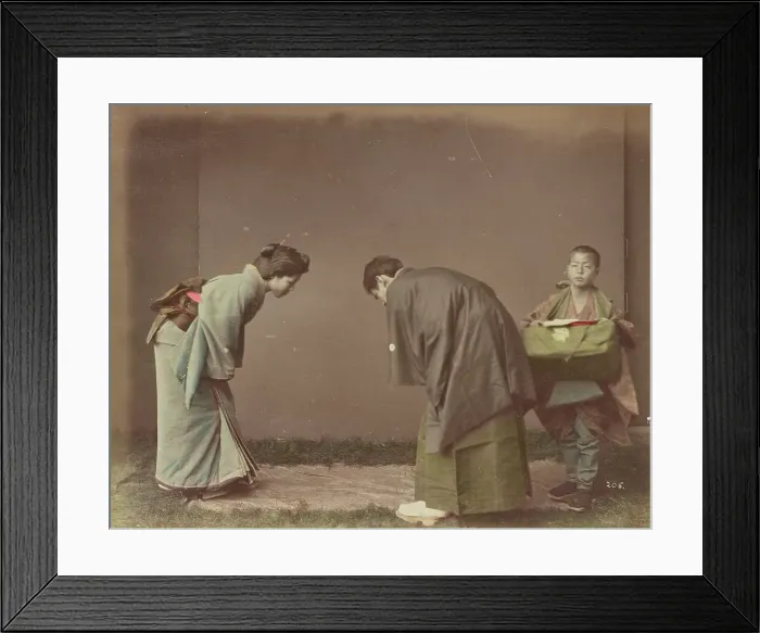 Framed Print : Happy New Year, 1870s-1890s. Creator: Kusakabe Kimbei Framed Print : Happy New Year, 1870s-1890s. Creator: Kusakabe Kimbei