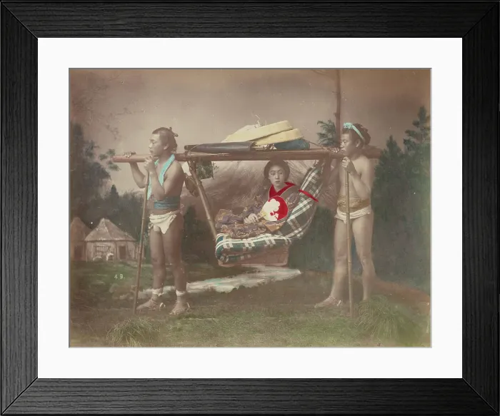 Framed Print : Kago Travelling Chair, 1870s-1890s. Creator: Kusakabe Kimbei Framed Print : Kago Travelling Chair, 1870s-1890s. Creator: Kusakabe Kimbei