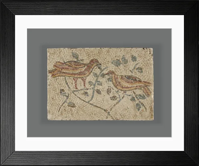 Framed Print : Fragment of a Mosaic with Birds, 3rd or 4th century A.D. Creator: Unknown Framed Print : Fragment of a Mosaic with Birds, 3rd or 4th century A.D. Creator: Unknown