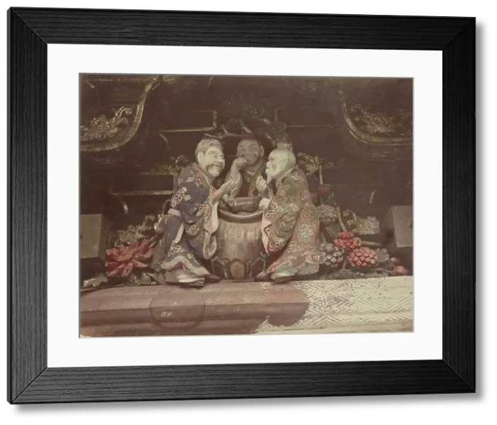 Framed Print : Carving Images in the Top of the Great Gate, at Nikko, 1870s-1890s. Creator: Kusakabe Kimbei Framed Print : Carving Images in the Top of the Great Gate, at Nikko, 1870s-1890s. Creator: Kusakabe Kimbei