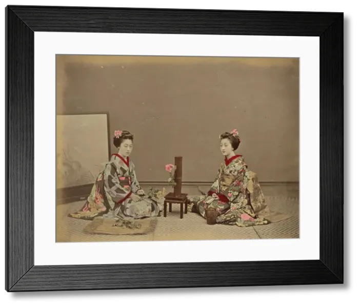 Framed Print : Flower Kept Alive by Putting in Water, 1870s-1890s. Creator: Kusakabe Kimbei Framed Print : Flower Kept Alive by Putting in Water, 1870s-1890s. Creator: Kusakabe Kimbei