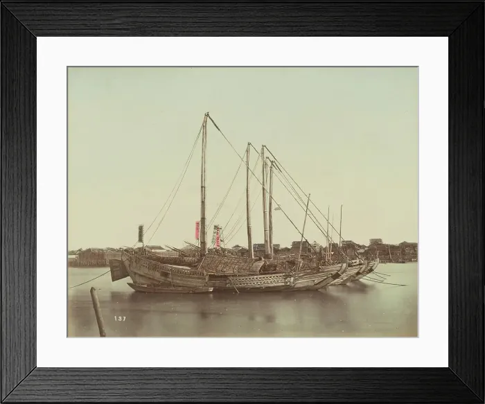 Framed Print : Japanese Junks, 1870s-1890s. Creator: Kusakabe Kimbei Framed Print : Japanese Junks, 1870s-1890s. Creator: Kusakabe Kimbei