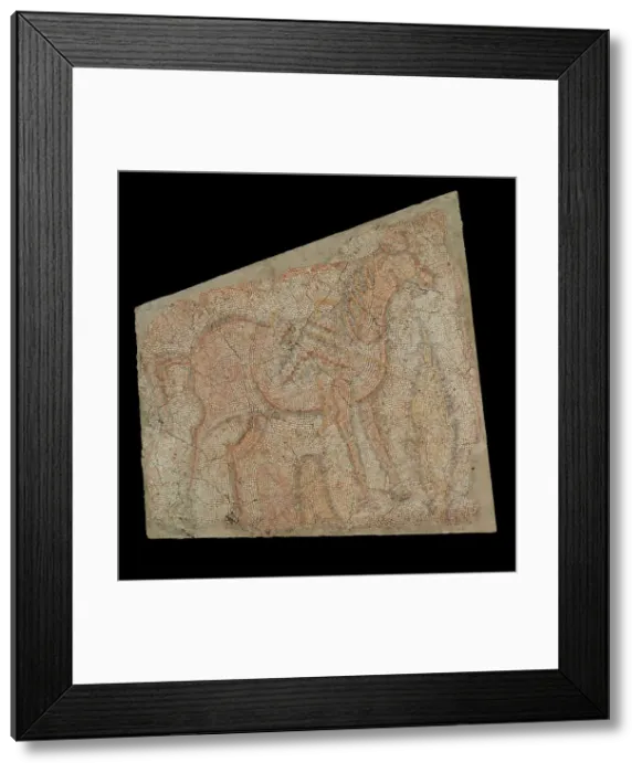 Framed Print : Mosaic of a Horse with Saddle, 5th-6th century. Creator: Unknown Framed Print : Mosaic of a Horse with Saddle, 5th-6th century. Creator: Unknown