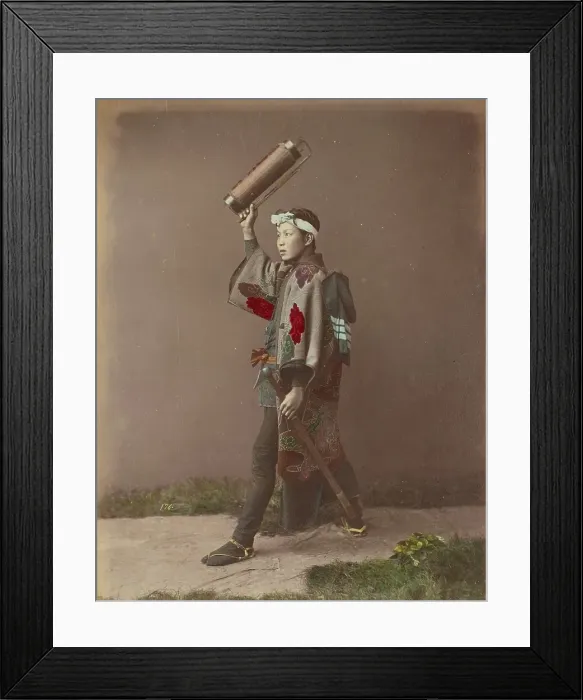 Framed Print : Fire Man, 1870s-1890s. Creator: Kusakabe Kimbei Framed Print : Fire Man, 1870s-1890s. Creator: Kusakabe Kimbei
