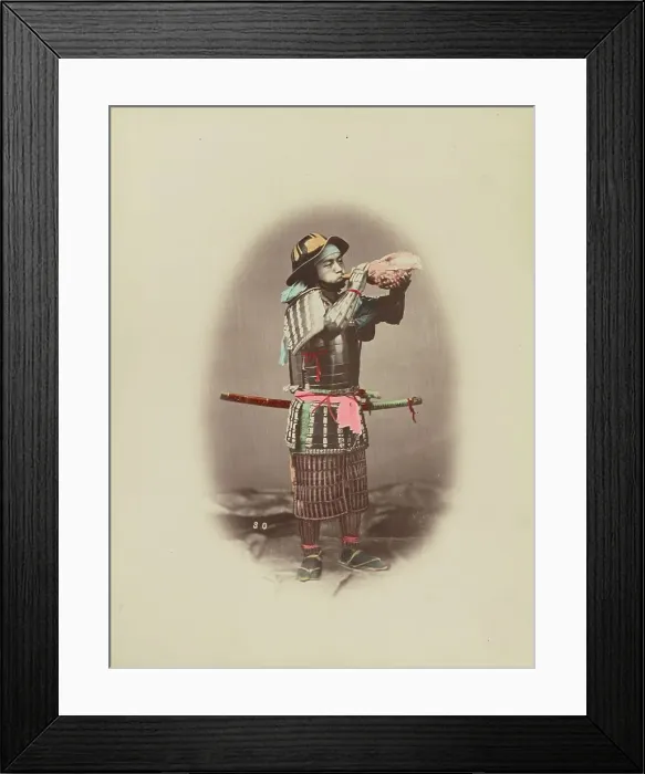 Framed Print : Samurai in Armour, 1870s-1890s. Creator: Kusakabe Kimbei Framed Print : Samurai in Armour, 1870s-1890s. Creator: Kusakabe Kimbei