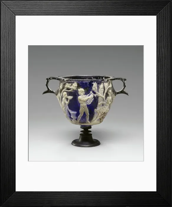 Framed Print : Cameo Glass Skyphos, 25 B.C.-A.D. 25. Creator: Unknown Framed Print : Cameo Glass Skyphos, 25 B.C.-A.D. 25. Creator: Unknown
