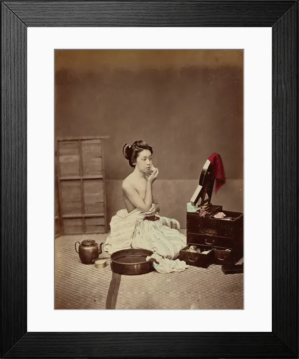 Framed Print : Japanese Toilet, 1870s-1890s. Creator: Kusakabe Kimbei Framed Print : Japanese Toilet, 1870s-1890s. Creator: Kusakabe Kimbei