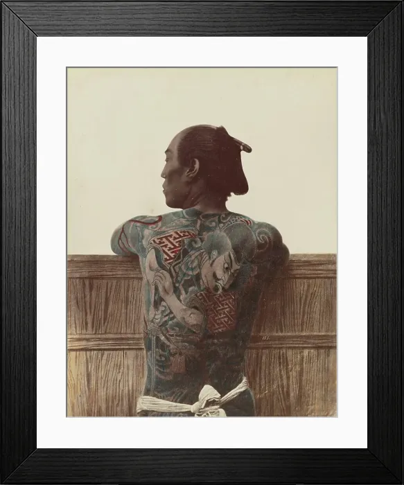 Framed Print : Japanese Tattoo, 1870s-1890s. Creator: Kusakabe Kimbei Framed Print : Japanese Tattoo, 1870s-1890s. Creator: Kusakabe Kimbei
