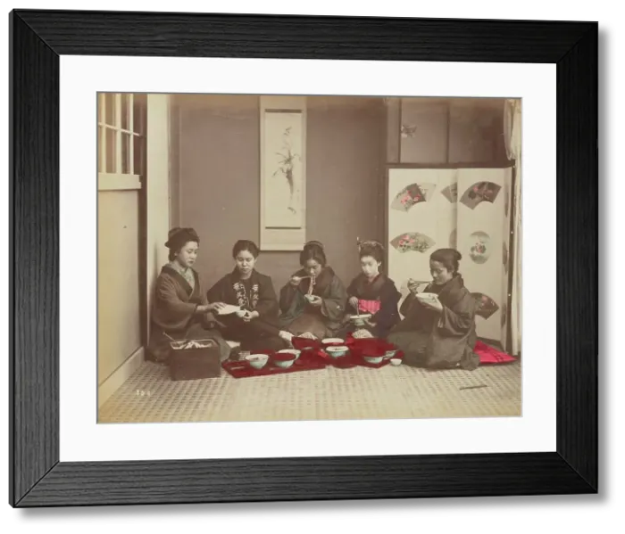 Framed Print : Buck Wheat Macaroni Eating, 1870s-1890s. Creator: Kusakabe Kimbei Framed Print : Buck Wheat Macaroni Eating, 1870s-1890s. Creator: Kusakabe Kimbei
