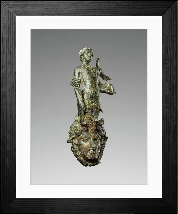 Framed Print : Handle Formed as the Figure of a Tritoness over a Triton Mask, late 1st cent B.C.-early 1st cent A.D Creator: Unknown Framed Print : Handle Formed as the Figure of a Tritoness over a Triton Mask, late 1st cent B.C.-early 1st cent A.D Creator: Unknown