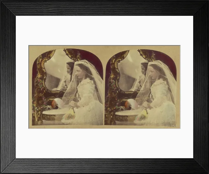 Framed Print : Veiled Bride, about 1865. Creator: London Stereoscopic & Photographic Co Framed Print : Veiled Bride, about 1865. Creator: London Stereoscopic & Photographic Co