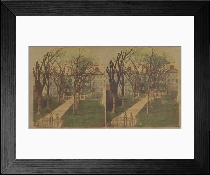 Framed Print : New York Hospital, in Broadway, between Duane and Worth streets, 1860s. Creator: New York Stereoscopic Company