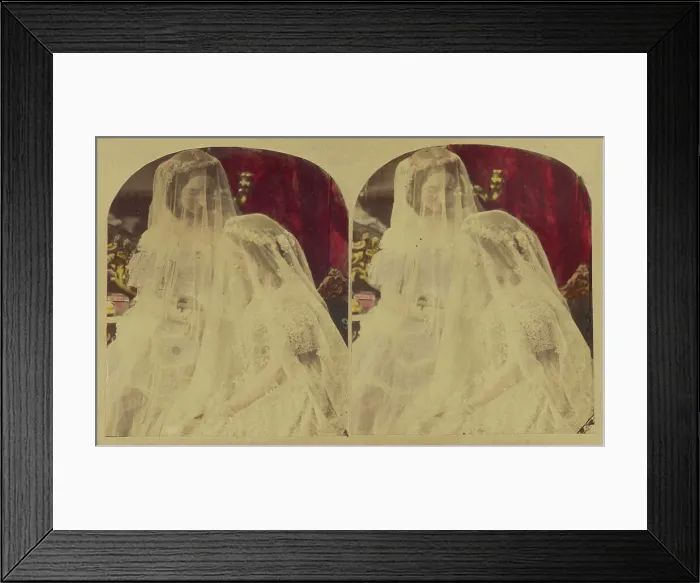 Framed Print : Two Veiled Brides, about 1865. Creator: London Stereoscopic & Photographic Co Framed Print : Two Veiled Brides, about 1865. Creator: London Stereoscopic & Photographic Co