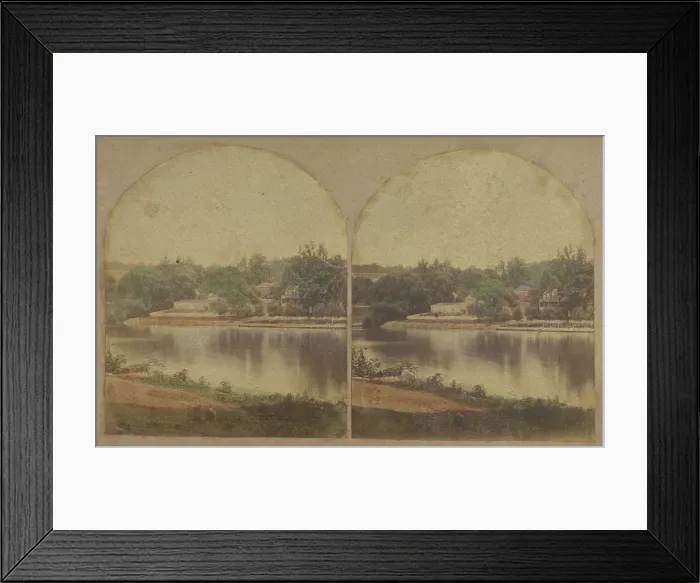 Framed Print : View Near Philadelphia. Falls of Schuykill, 1860s. Creator: New York Stereoscopic Company Framed Print : View Near Philadelphia. Falls of Schuykill, 1860s. Creator: New York Stereoscopic Company