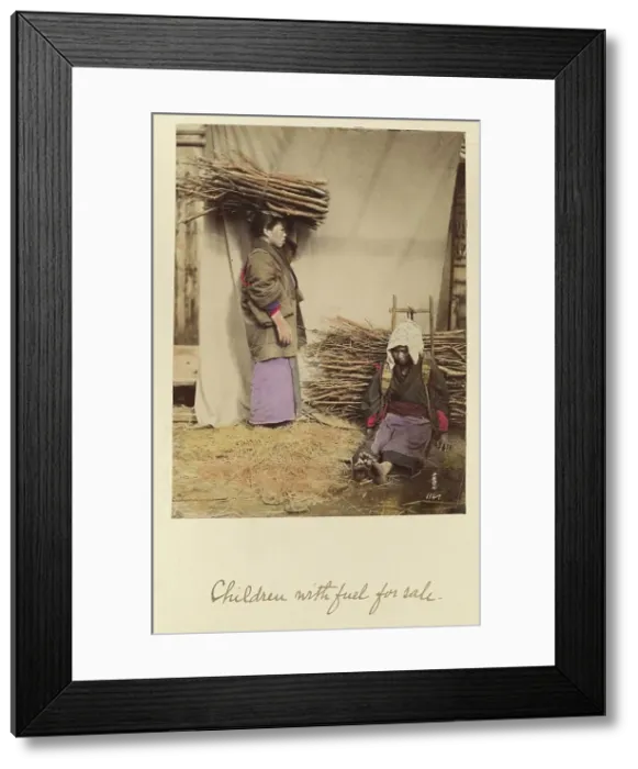Framed Print : Children with fuel for sale, about 1873-1883. Creator: Shinichi Suzuki I Framed Print : Children with fuel for sale, about 1873-1883. Creator: Shinichi Suzuki I