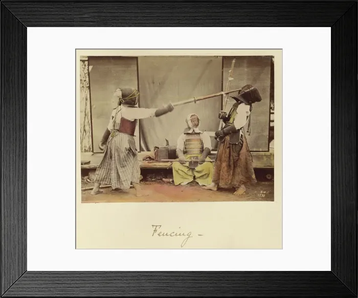 Framed Print : Fencing, about 1873-1883. Creator: Shinichi Suzuki I Framed Print : Fencing, about 1873-1883. Creator: Shinichi Suzuki I
