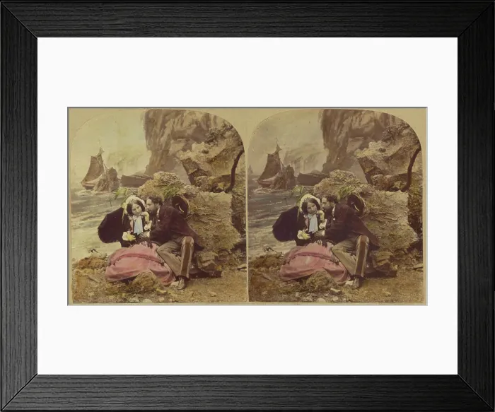 Framed Print : Seaside Sketches. A Smack Amongst The Rocks, about 1865. Creator: London Stereoscopic & Photographic Co Framed Print : Seaside Sketches. A Smack Amongst The Rocks, about 1865. Creator: London Stereoscopic & Photographic Co