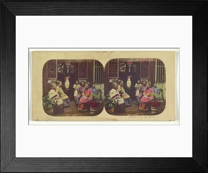 Framed Print : Canton. Group of Chinese Ladies of Rank, Dressed in Evening Costume. 1858-1859. Creators: Pierre Joseph Rossier, Negretti and Zambra Framed Print : Canton. Group of Chinese Ladies of Rank, Dressed in Evening Costume. 1858-1859. Creators: Pierre Joseph Rossier, Negretti and Zambra