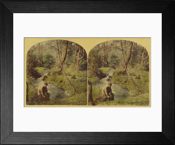 Framed Print : Where the clear brook doth o'er the pebbles play, about 1860. Creator: London Stereoscopic & Photographic Co Framed Print : Where the clear brook doth o'er the pebbles play, about 1860. Creator: London Stereoscopic & Photographic Co