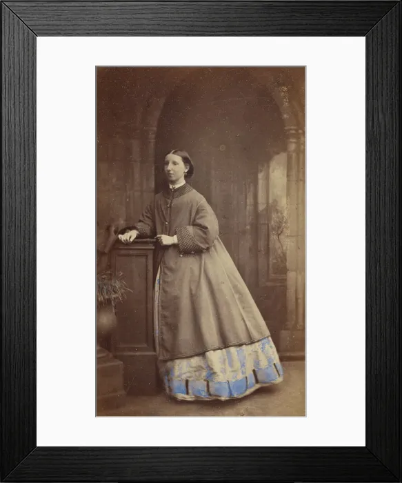 Framed Print : Girl standing at a dais, 1862-1864. Creator: Ross and Thompson Framed Print : Girl standing at a dais, 1862-1864. Creator: Ross and Thompson