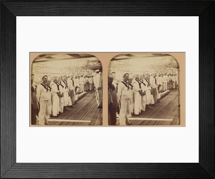 Framed Print : Gunners of the Battleship Oregon, Manila Bay, Philippine Islands. 1899. Creator: RY Young Framed Print : Gunners of the Battleship Oregon, Manila Bay, Philippine Islands. 1899. Creator: RY Young
