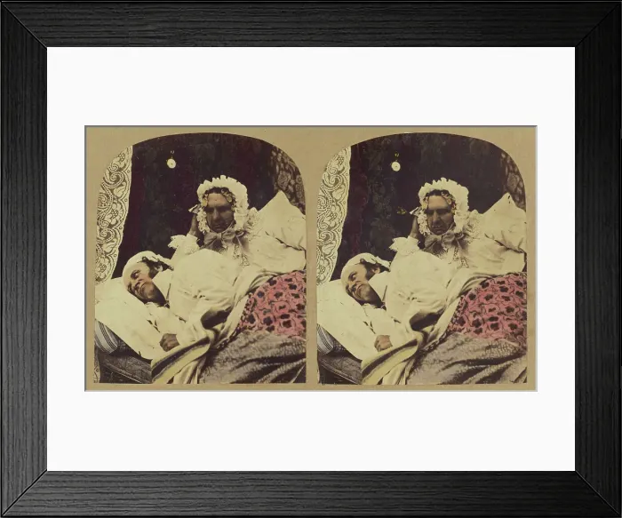 Framed Print : Mrs. Caudle's Curtain Lectures, about 1860. Creator: London Stereoscopic & Photographic Co Framed Print : Mrs. Caudle's Curtain Lectures, about 1860. Creator: London Stereoscopic & Photographic Co