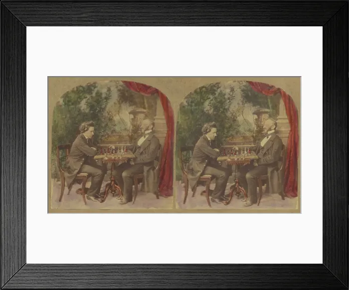 Framed Print : Mr. Paul Morphy, The great American Chess Player, And M. Lowenthal, President of... about 1858. Creator: London Stereoscopic & Photographic Co Framed Print : Mr. Paul Morphy, The great American Chess Player, And M. Lowenthal, President of... about 1858. Creator: London Stereoscopic & Photographic Co