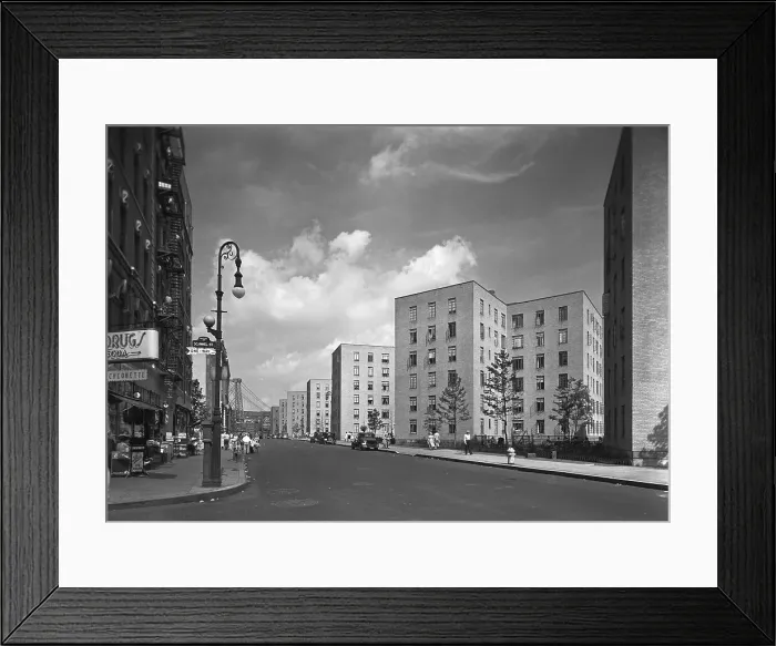 Framed Print : Vladeck Houses, Madison St. New York City, 1941. Creator: Gottscho-Schleisner, Inc Framed Print : Vladeck Houses, Madison St. New York City, 1941. Creator: Gottscho-Schleisner, Inc