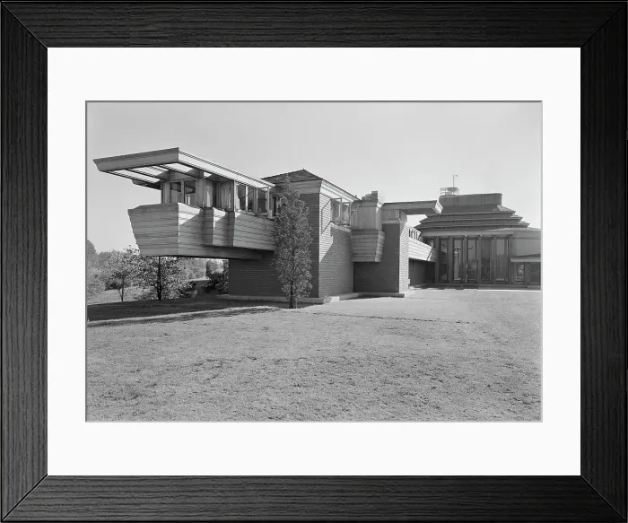 Framed Print : Herbert F. Johnson, Jr. Wingspread, residence in Racine, Wisconsin, 1939. Creator: Gottscho-Schleisner, Inc Framed Print : Herbert F. Johnson, Jr. Wingspread, residence in Racine, Wisconsin, 1939. Creator: Gottscho-Schleisner, Inc