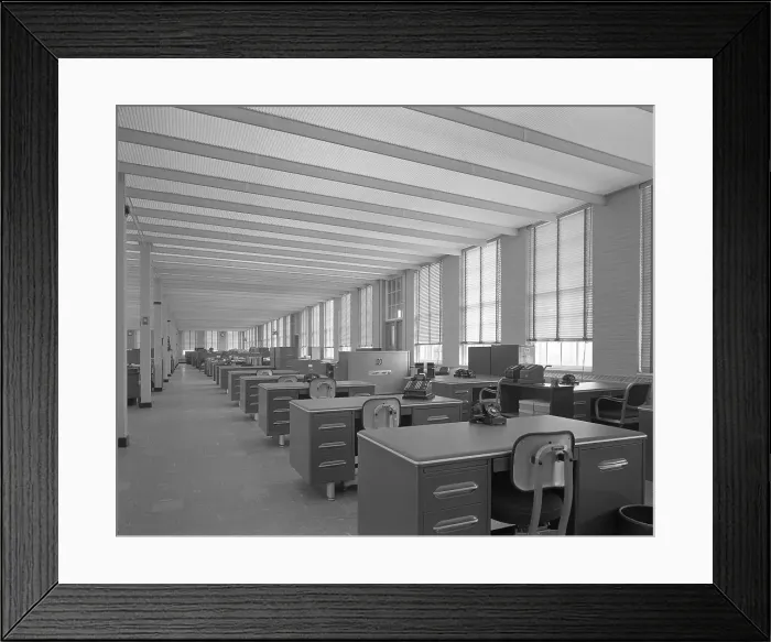 Framed Print : Becton Dickinson & Co. Rutherford, New Jersey, 1954. Creator: Gottscho-Schleisner, Inc Framed Print : Becton Dickinson & Co. Rutherford, New Jersey, 1954. Creator: Gottscho-Schleisner, Inc