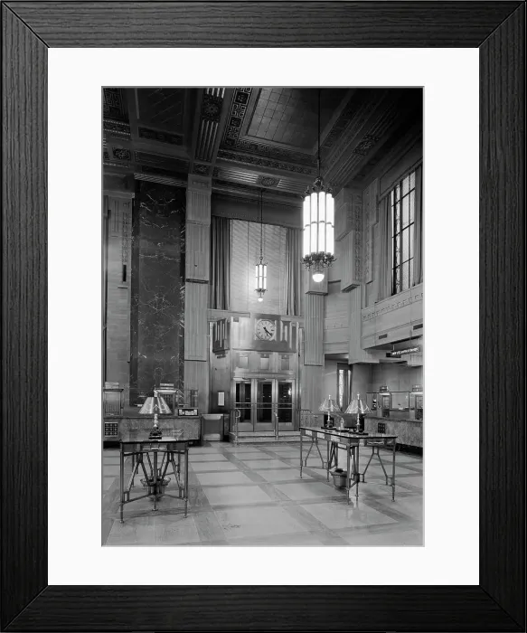 Framed Print : Dollar Savings Bank, Grand Concourse, New York, 1946. Creator: Gottscho-Schleisner, Inc Framed Print : Dollar Savings Bank, Grand Concourse, New York, 1946. Creator: Gottscho-Schleisner, Inc