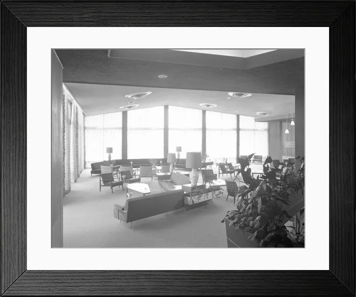 Framed Print : Tamarak Lodge, 1957. Creator: Gottscho-Schleisner, Inc Framed Print : Tamarak Lodge, 1957. Creator: Gottscho-Schleisner, Inc