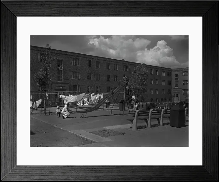 Framed Print : Newark Housing Authority, 57 Sussex Ave. Newark, New Jersey, 1944. Creator: Gottscho-Schleisner, Inc Framed Print : Newark Housing Authority, 57 Sussex Ave. Newark, New Jersey, 1944. Creator: Gottscho-Schleisner, Inc