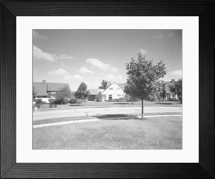 Framed Print : Levittown houses, 1958. Creator: Gottscho-Schleisner, Inc Framed Print : Levittown houses, 1958. Creator: Gottscho-Schleisner, Inc