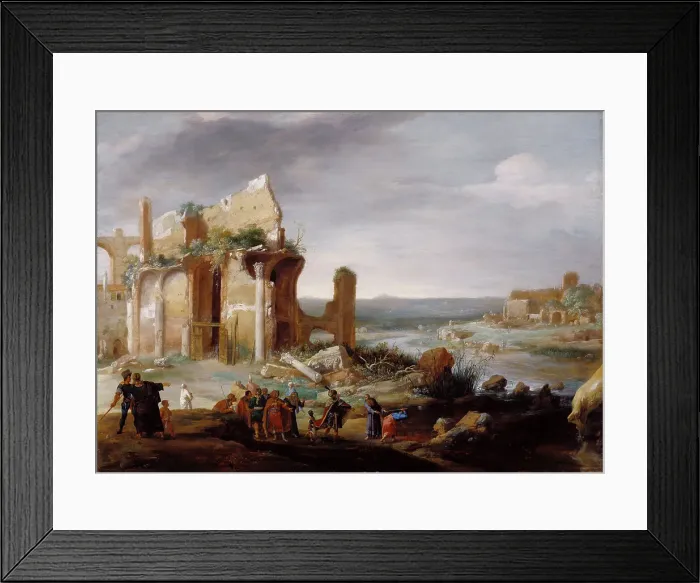 Framed Print : Moses and Aaron Changing the Rivers of Egypt to Blood, 1631. Creator: Bartholomeus Breenbergh Framed Print : Moses and Aaron Changing the Rivers of Egypt to Blood, 1631. Creator: Bartholomeus Breenbergh
