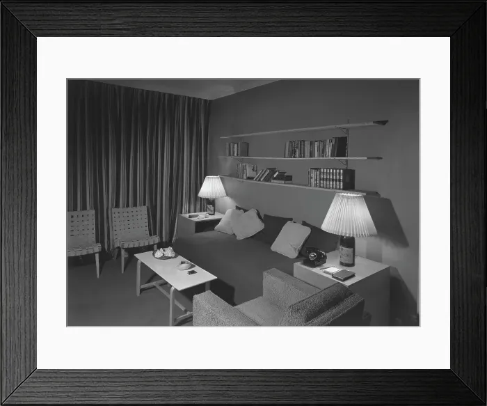 Framed Print : Russel Wright, residence and business at 221 E. 48th St. New York City, 1949. Creator: Gottscho-Schleisner, Inc Framed Print : Russel Wright, residence and business at 221 E. 48th St. New York City, 1949. Creator: Gottscho-Schleisner, Inc