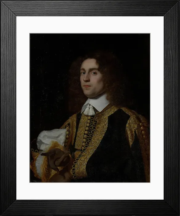 Framed Print : Portrait of a Young Man in Military Costume, 1650. Creator: Bartholomeus van der Helst