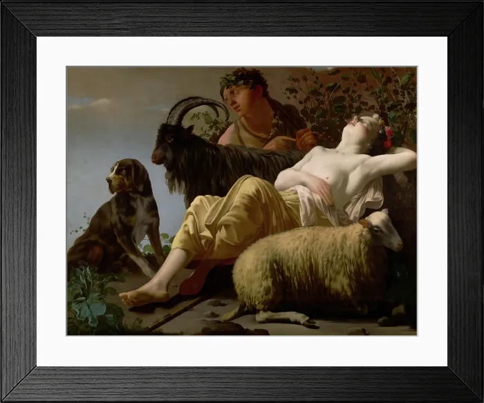 Framed Print : Shepherd and Sleeping Shepherdess, about 1650-1660. Creator: Reyer Jacobsz van Blommendael Framed Print : Shepherd and Sleeping Shepherdess, about 1650-1660. Creator: Reyer Jacobsz van Blommendael