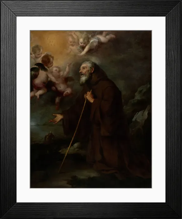 Framed Print : The Vision of Saint Francis of Paola, about 1670. Creator: Bartolome Esteban Murillo Framed Print : The Vision of Saint Francis of Paola, about 1670. Creator: Bartolome Esteban Murillo