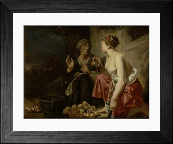 Framed Print : Vertumnus and Pomona, about 1650. Creator: Cesar van Everdingen Framed Print : Vertumnus and Pomona, about 1650. Creator: Cesar van Everdingen