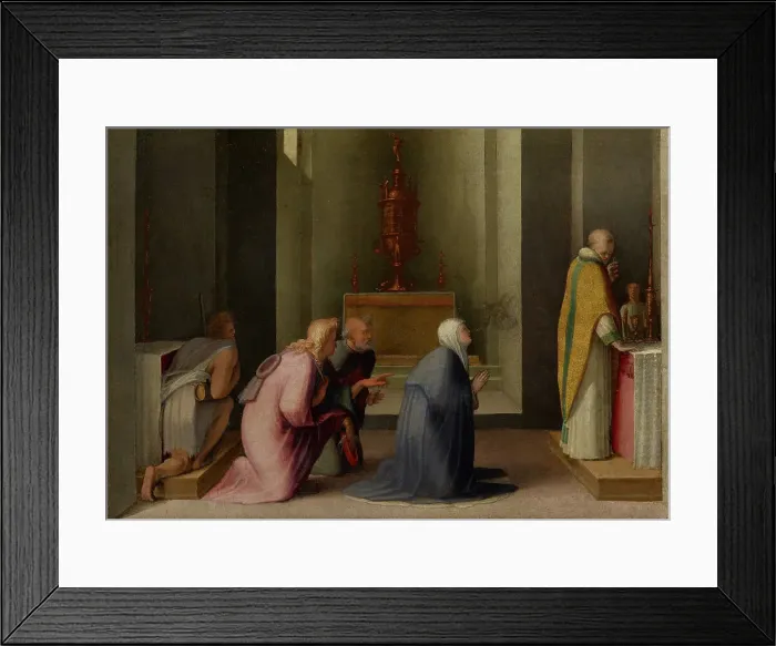 Framed Print : The Miraculous Communion of Saint Catherine of Siena, about 1513-1515. Creator: Domenico Beccafumi Framed Print : The Miraculous Communion of Saint Catherine of Siena, about 1513-1515. Creator: Domenico Beccafumi