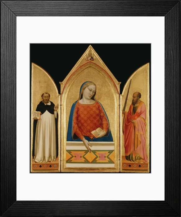 Framed Print : The Virgin Mary with Saints Thomas Aquinas and Paul, about 1335. Creator: Bernardo Daddi Framed Print : The Virgin Mary with Saints Thomas Aquinas and Paul, about 1335. Creator: Bernardo Daddi
