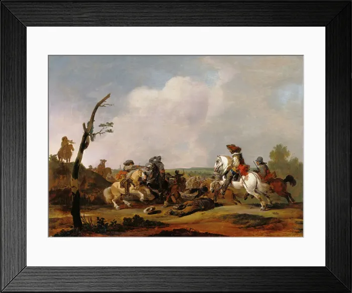 Framed Print : Battle Scene, about 1651-1652. Creator: Johannes Lingelbach Framed Print : Battle Scene, about 1651-1652. Creator: Johannes Lingelbach