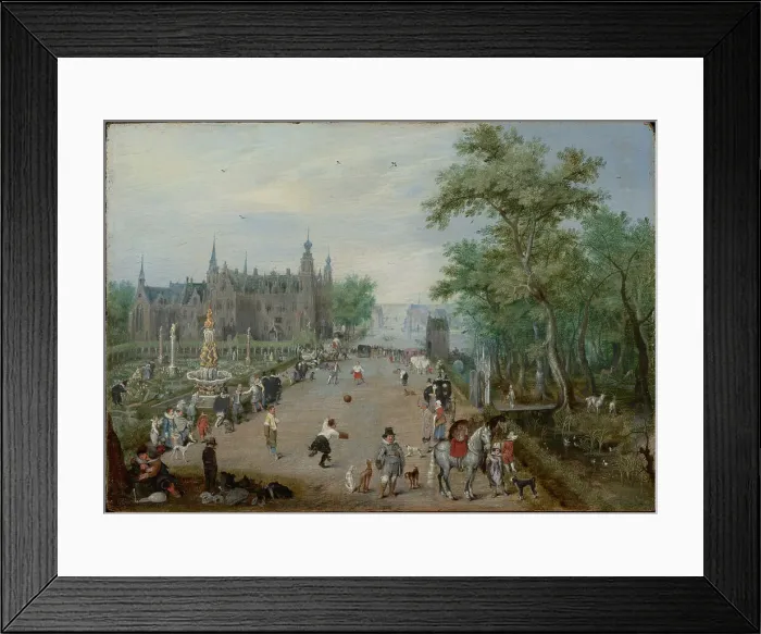 Framed Print : A Ball Game Before a Country Palace, about 1614. Creator: Adriaen van de Venne Framed Print : A Ball Game Before a Country Palace, about 1614. Creator: Adriaen van de Venne